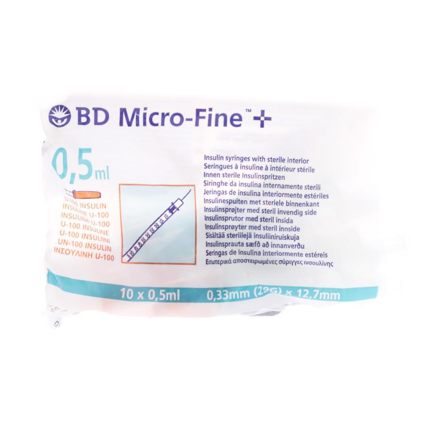 Image of BD Microfine+ Insulinespuit 0,5ml 29g 12,7mm 10 Stuks 