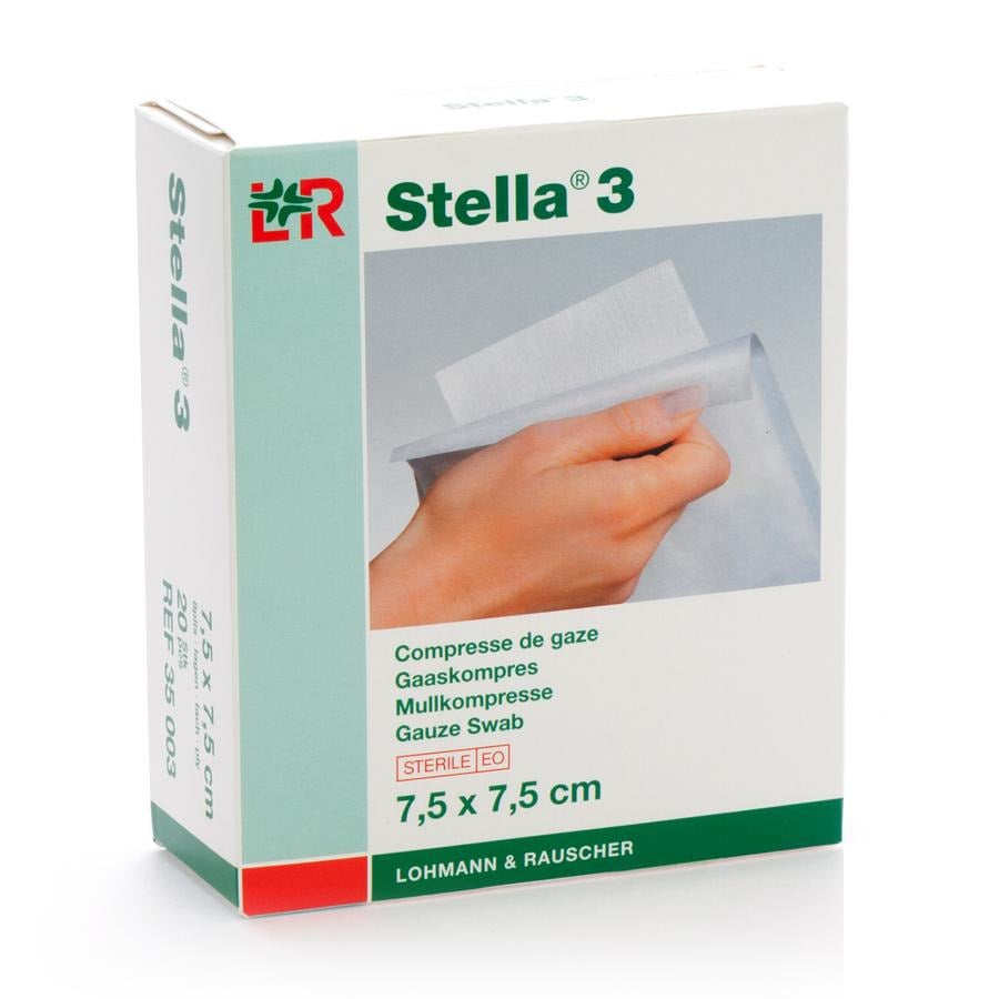 Image of Stella 3 7,5x7,5cm 20 Kompressen