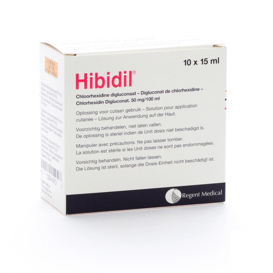 Image of Hibidil Chloorhexidine Digluconaat 10x15ml