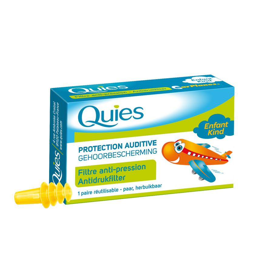 Image of Quies Gehoorbescherming Antidrukfilter Vliegtuig Kind 1 Paar 