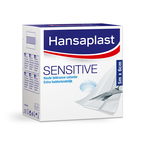 Image of Hansaplast Sensitive Gevoelige Huid Pleister 5mx6cm 1 Rol