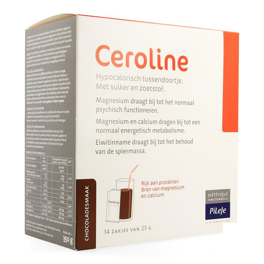 Image of Ceroline Chocolade Poeder Zakje 14x25g 