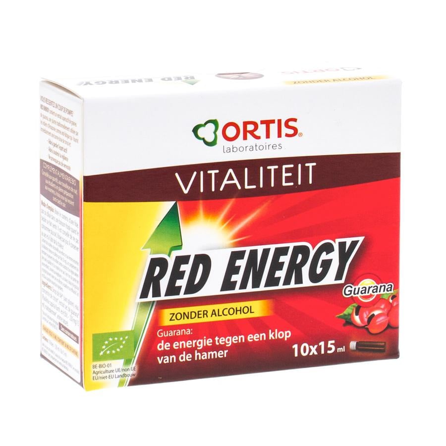 Image of Ortis Red Energy Bio Zonder Alcohol 10x15ml