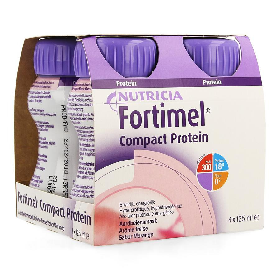 Image of Fortimel Compact Protein Aardbei 4x125ml 