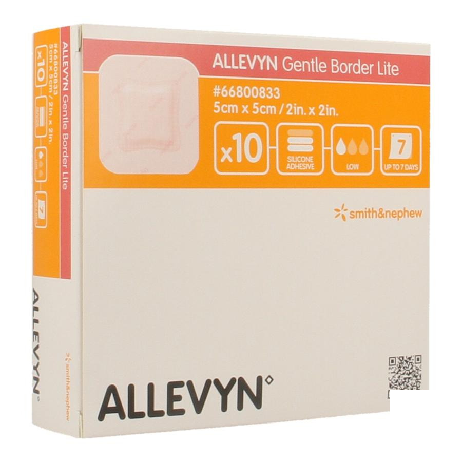 Image of Allevyn Gentle Border Lite 5x5cm 10 Stuks 