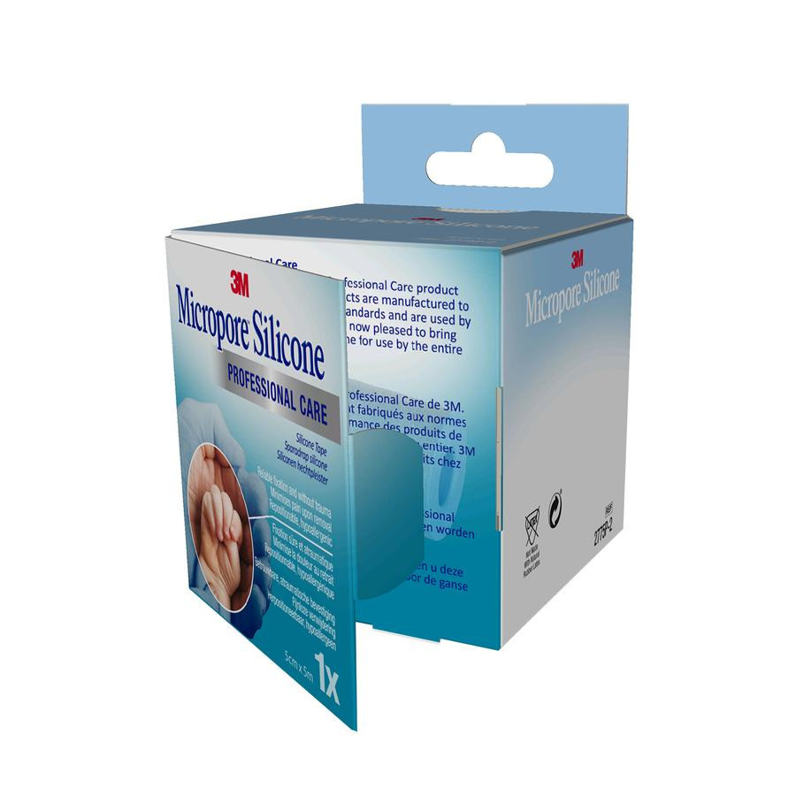 Image of 3M Micropore Silicone Tape 5,0cmx5,0m 1 Stuk 