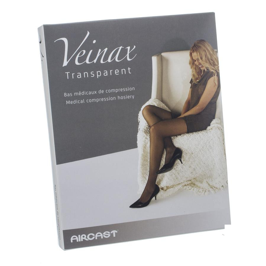 Image of Veinax Hold-ups Transparant 2 Lang Beige Maat 3 1 Paar 