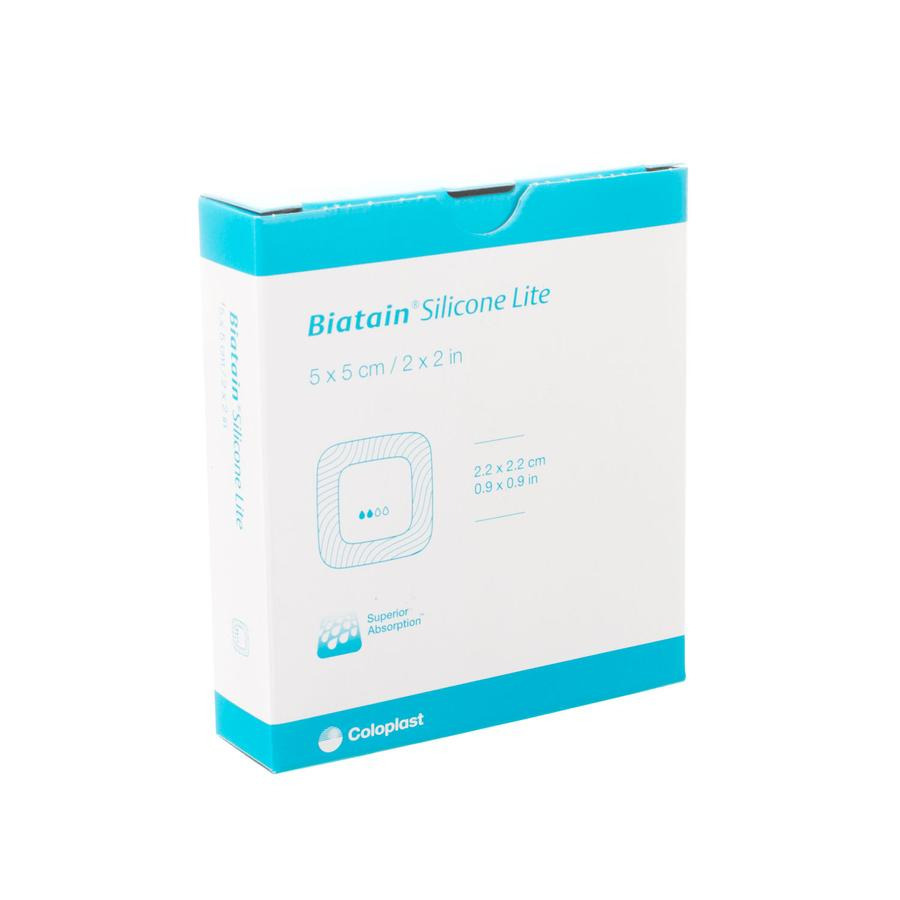 Image of Biatain Siliconen Lite Schuimverband 5x5cm 5 Stuks