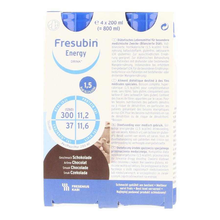 Image of Fresubin Energy Drink Chocolade 4x200ml