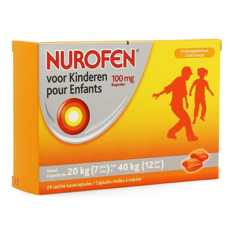 Image of Nurofen Kind 100mg Zachte 24 Kauwcapsules 