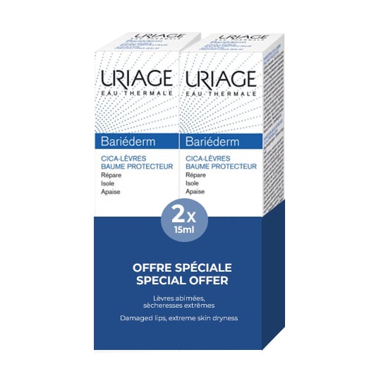 Image of Uriage Bariéderm Beschermende Cica-Lippenbalsem Promo 2x15ml