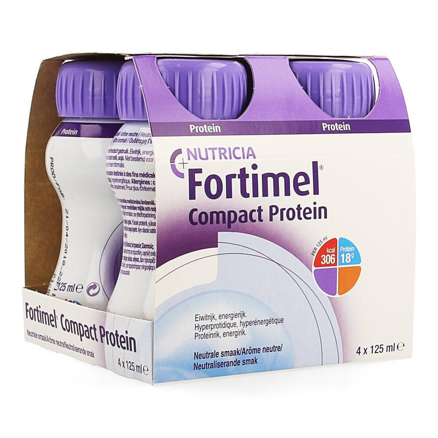 Image of Fortimel Compact Protein Neutraal 4x125ml 