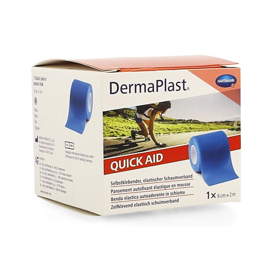 Image of Hartmann Dermaplast Quick Aid Blue Zelfklevend Elastich Schuimverband 6cmx2m 1 Stuk