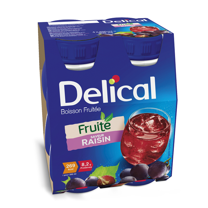 Image of Delical Fruitdrink Druiven 4x200ml