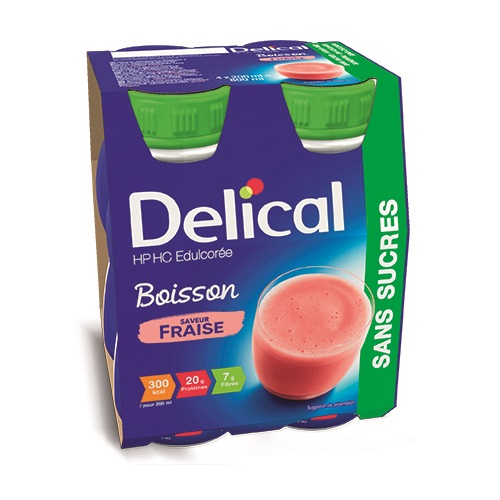 Image of Delical Melkdrank HP-HC Aardbei 4x200ml