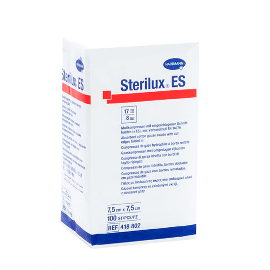 Image of Sterilux ES Kompres 7,5x7,5cm 8 Lagen - Niet-Steriel 100 Stuks