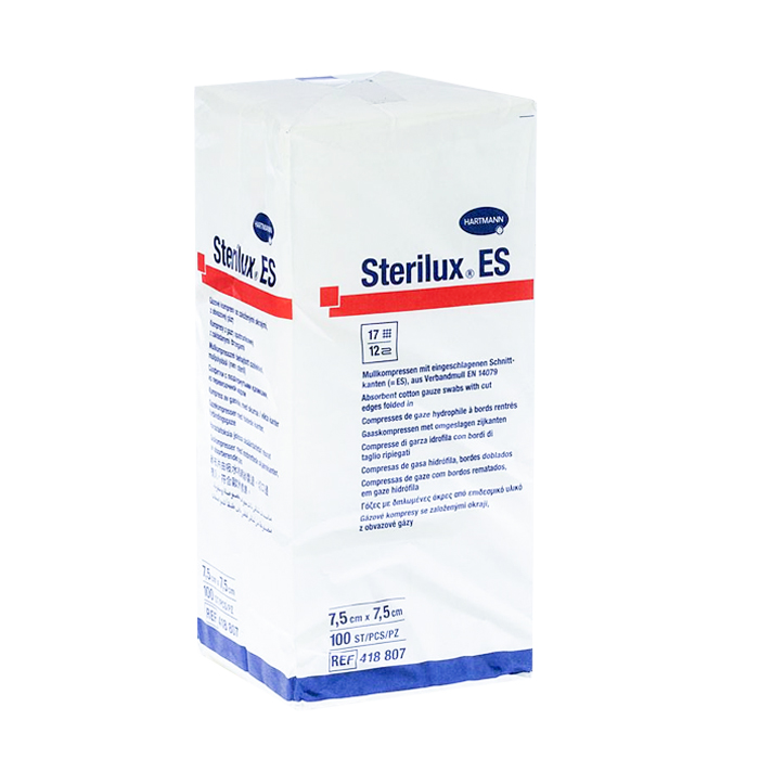 Image of Sterilux ES Kompres 7,5x7,5cm 12 Lagen - Niet-Steriel 100 Stuks