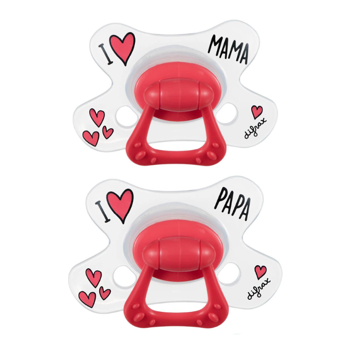 Image of Difrax Fopspeen Natural I Love Mama/Papa 20M+ 1 Stuk 