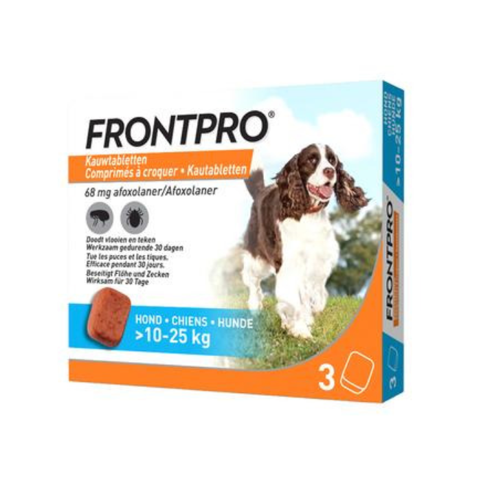 Image of Frontpro 68mg Honden 10-25kg - 3 Kauwtabletten 