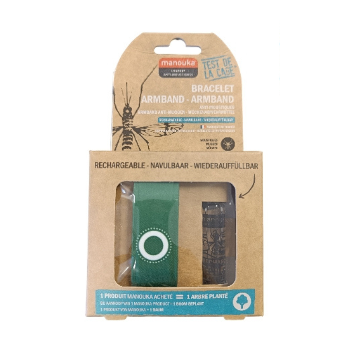Image of Manouka Anti-Muggen Armband Groen - 1 Stuk 