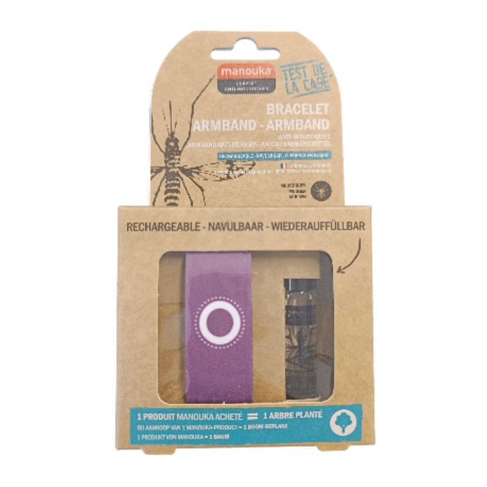 Image of Manouka Anti-Muggen Armband Paars - 1 Stuk 