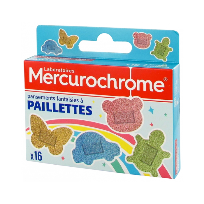 Image of Mercurochrome 16 Fantasy Glitter Pleisters - 1 Doosje 