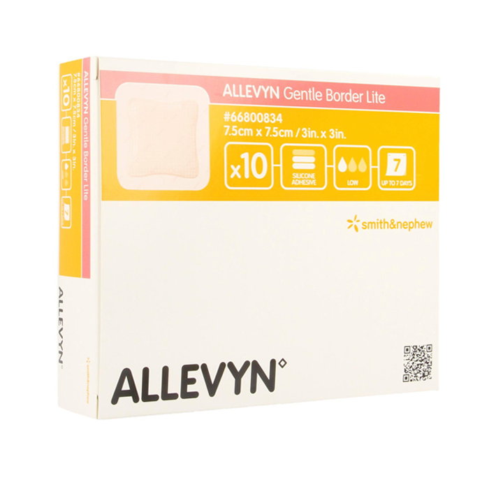Image of Allevyn Gentle Border Lite 7,5x7,5cm 10 Stuks 