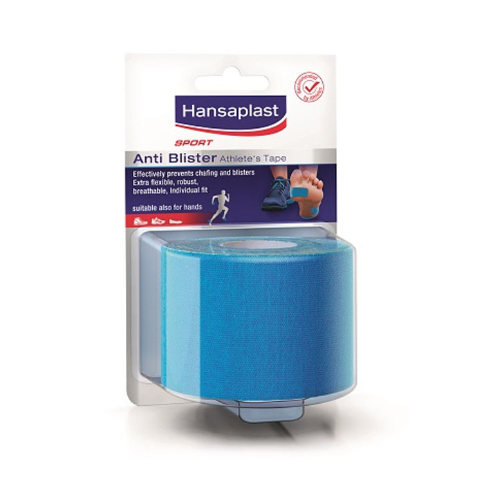 Image of Hansaplast Anti-Blaar Sporttape Blauw 1 Stuk