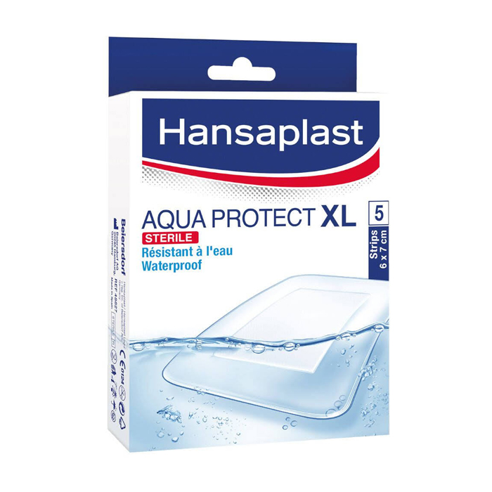 Image of Hansaplast Aqua Protect XL Steriele Pleisters - 6cmx7cm - 5 Stuks 