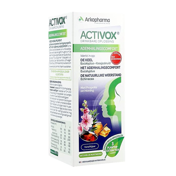 Image of Arkopharma Activox Ademhalingscomfort Propolis &amp; Honing Drinkbare Oplossing 150ml 