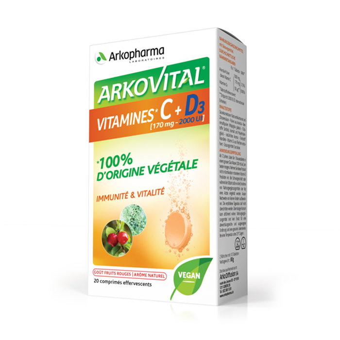 Image of Arkovital Vitamines C + D3 20 Bruistabletten