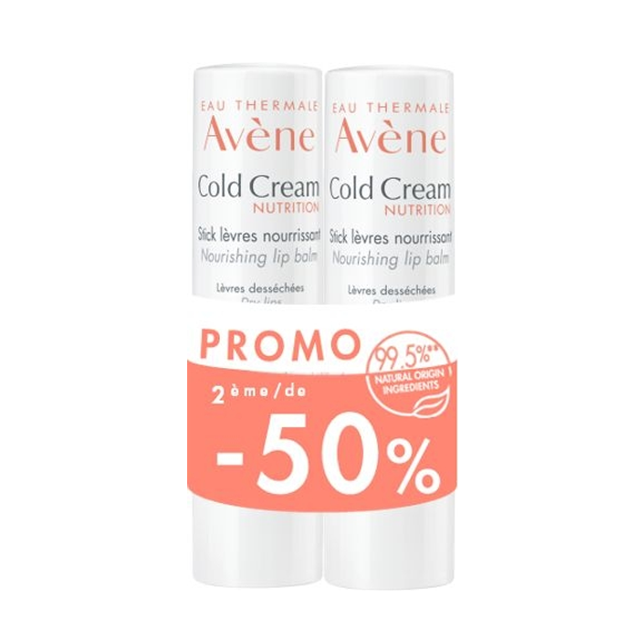 Image of Avène Cold Cream Voedende Lippenbalsem 2x4g Promo 2de -50% 