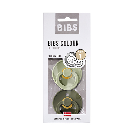 Image of Bibs Fopspeen Duo Sage/Hunter Green 0-6M 2 Stuks