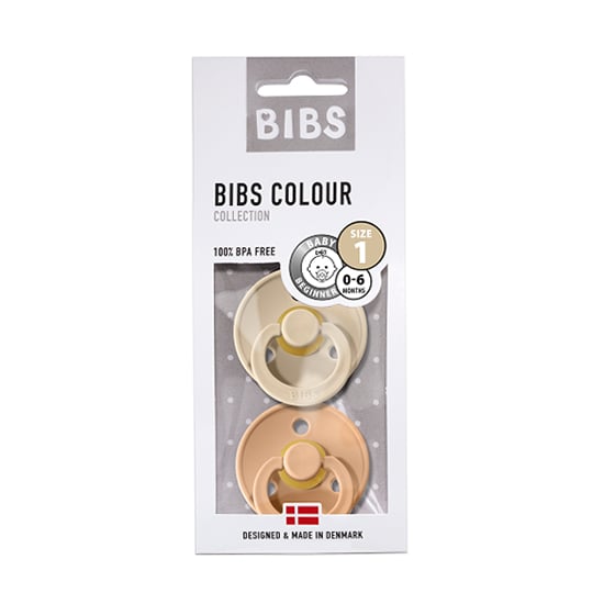 Image of Bibs Fopspeen Duo Vanilla/Peach 0-6M 2 Stuks 