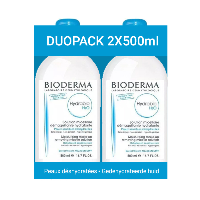 Image of Bioderma Hydrabio H2O Micellaire Oplossing 2x500ml Promo 