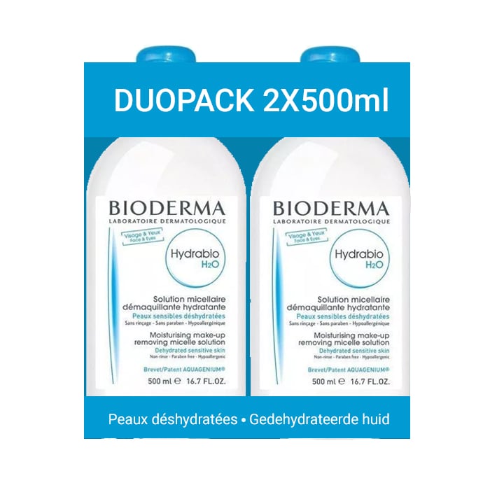 Image of Bioderma Hydrabio H2O Micellaire Oplossing 2x500ml Promo