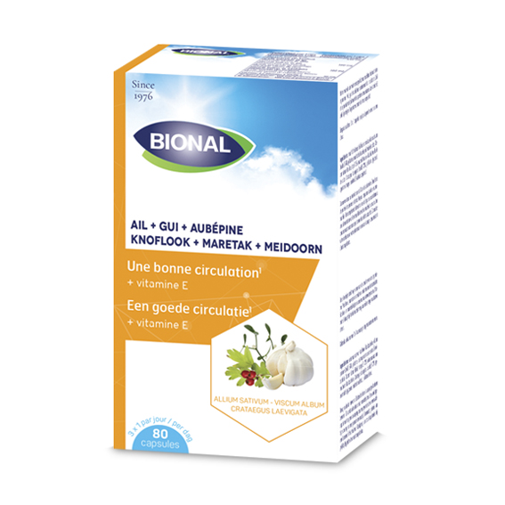 Image of Bional Knoflook-Maretak-Meidoorn-Vitamine E 80 Capsules