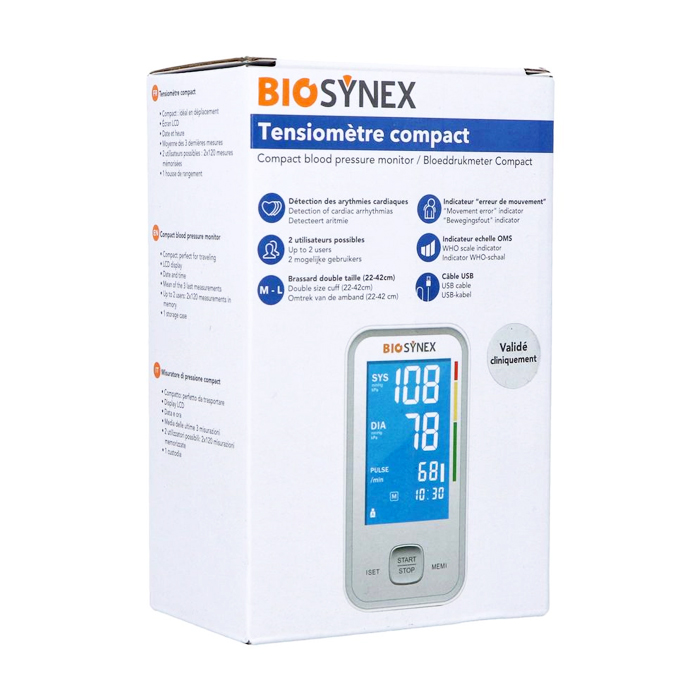 Image of Biosynex Compacte Bloeddrukmeter Bovenarm 1 Stuk 