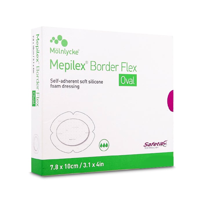 Image of Mepilex Border Flex Oval Wondverband - 7,8x10cm - 5 Stuks