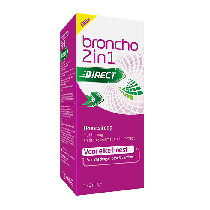 Image of Broncho 2-in-1 Adult Sinaas Hoestsiroop Droge Hoest/ Slijmhoest 120ml