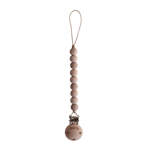 Image of Mushie Fopspeenketting Cleo Wood 1 Stuk 