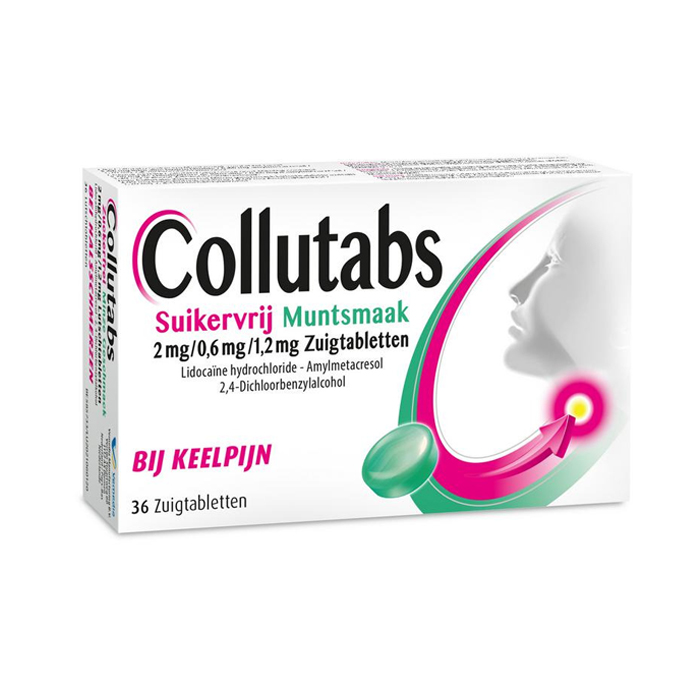 Image of Collutabs Keelpijn Suikervrij Muntsmaak 36 Zuigtabletten 