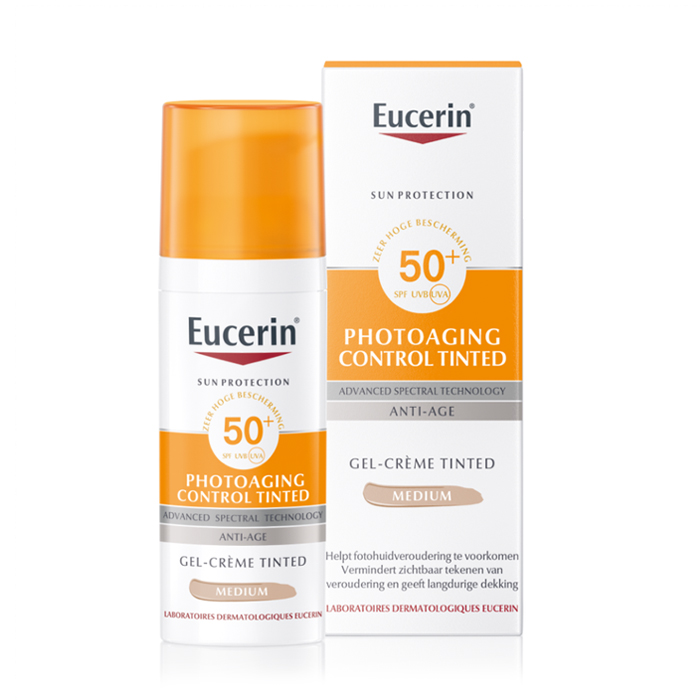 Image of Eucerin Sun Photoaging Control SPF50+ Getinte Gel-Crème - Medium Getint - 50ml 