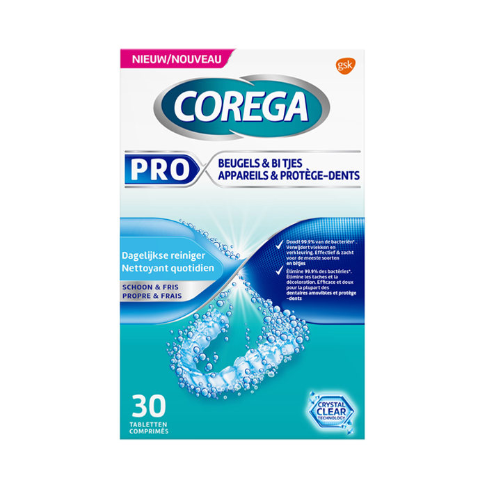 Image of Corega Beugels &amp; Bitjes 30 Reinigende Tabletten