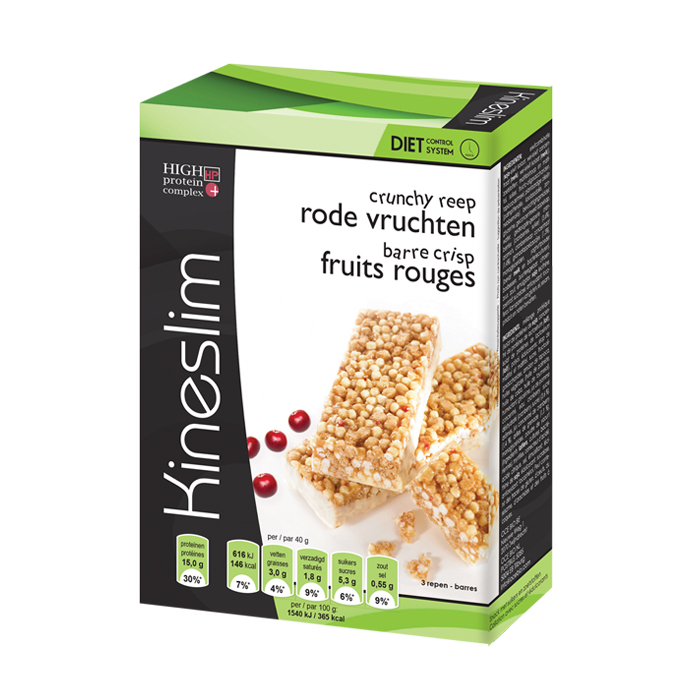 Image of Kineslim Crunchy Reep Rode Vruchten 3x40g 