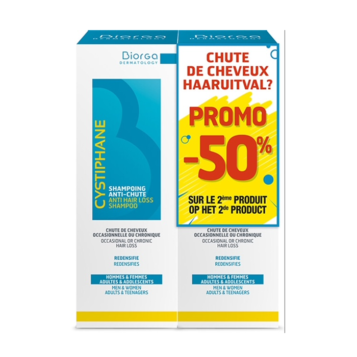 Image of Cystiphane Biorga Anti-Haaruitval Shampoo 2x200ml Promo 2de -50% 
