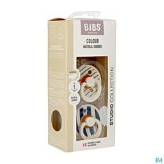 Bibs 1 Sucette Anatomic Studio Duo Pin Steel Blue