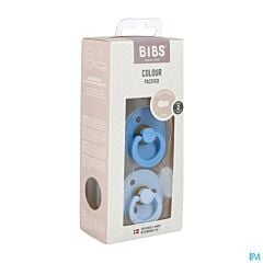 Bibs 2 Sucette Duo Sky Blue & Baby Blue