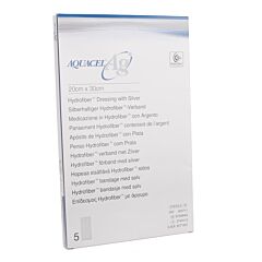 Aquacel Ag Verband Hydrofiber Steriel 20cm x 30cm 5 Stuks