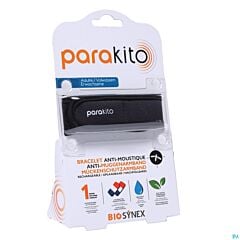 PARAKITO Bracelet anti-moustique rechargeable adulte NOIR